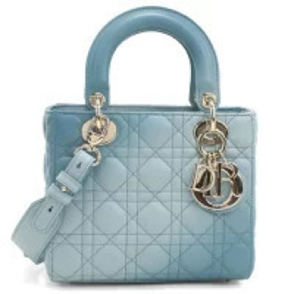 Christian Dior Handbag Lady Bag ONGE Blue Compact